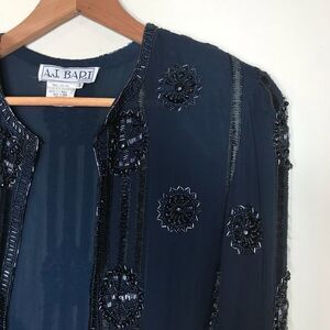 A j Bari Sz S MOTB Beaded Cardigan Bolero Blazer